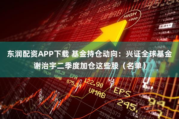 东润配资APP下载 基金持仓动向：兴证全球基金谢治宇二季度加仓这些股（名单）